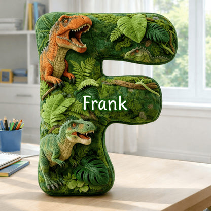 Dino and Princess Pillow Custom Name Gift  For Girls, Boys Irregular-Shaped Pillow Custom