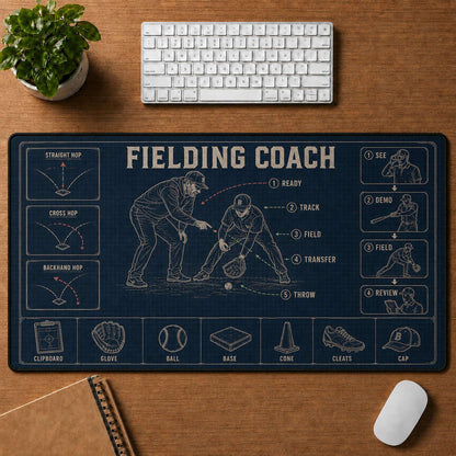 Fielding Coach Blueprint Desk Mat | 5To9Vibe