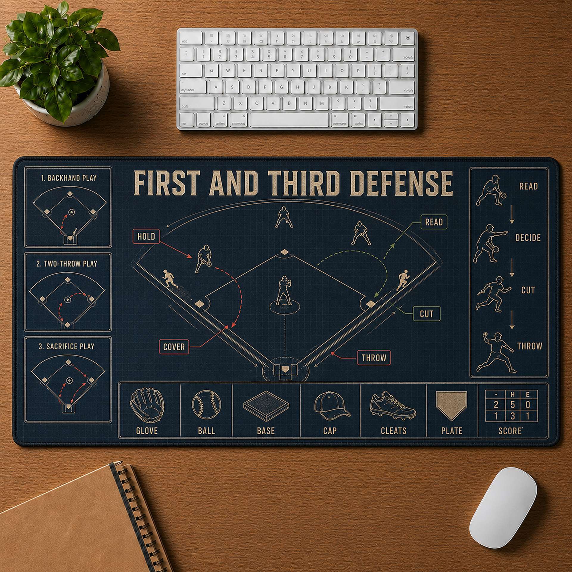 First and Third Defense Blueprint Desk Mat | 5To9Vibe