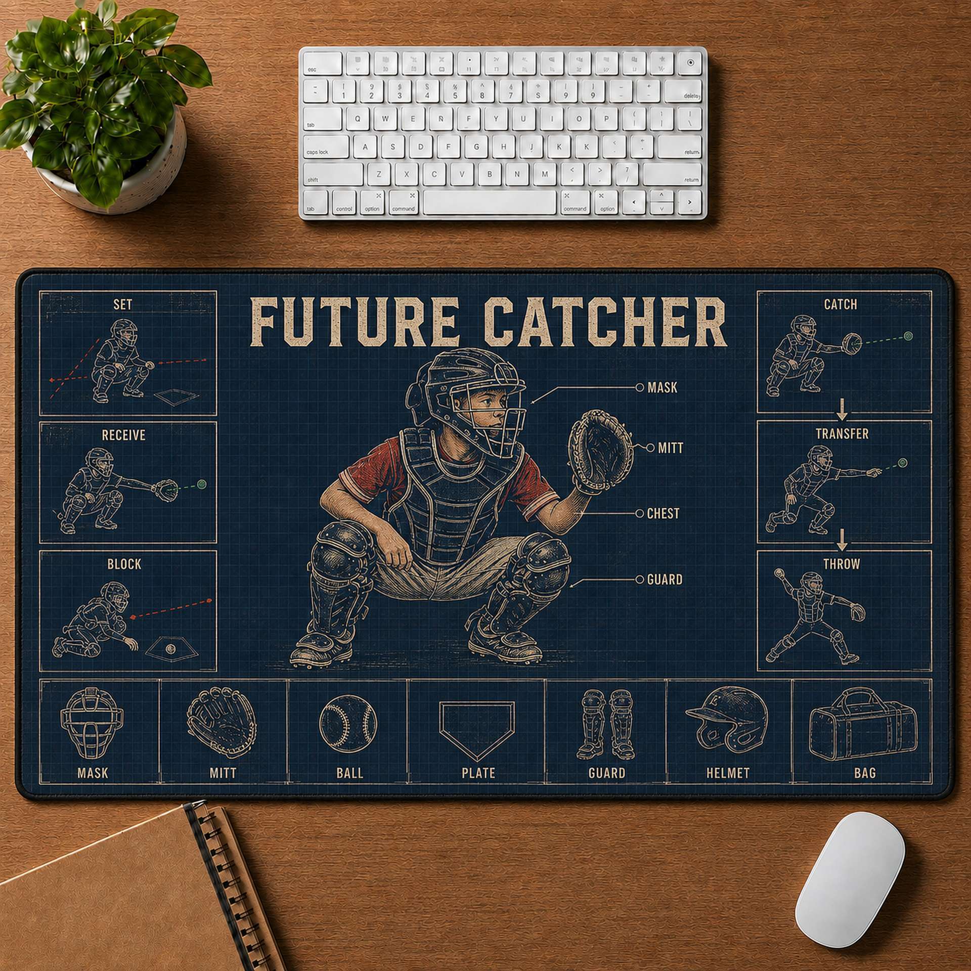 Future Catcher Blueprint Desk Mat | 5To9Vibe