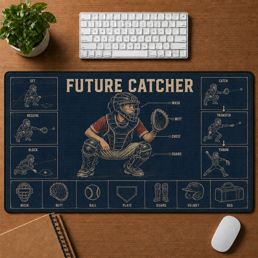 Future Catcher Blueprint Desk Mat | 5To9Vibe