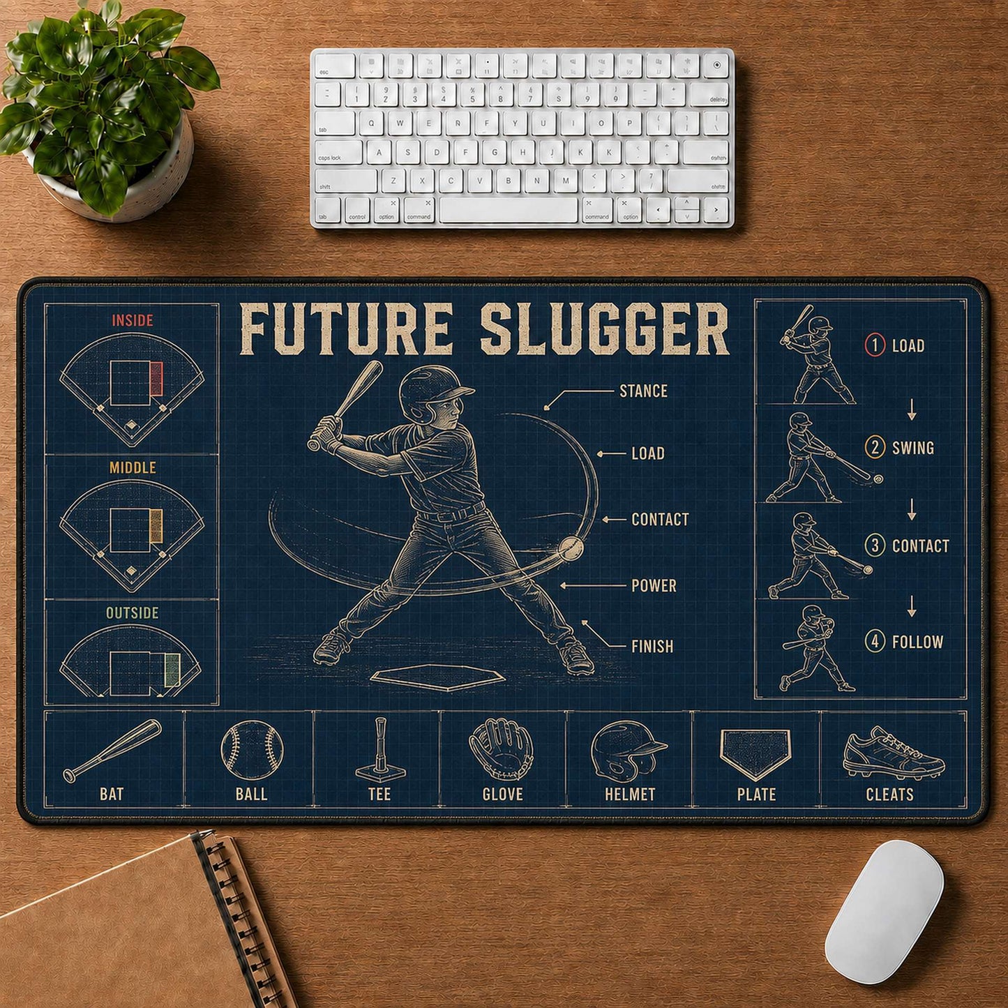 Future Slugger Blueprint Desk Mat | 5To9Vibe