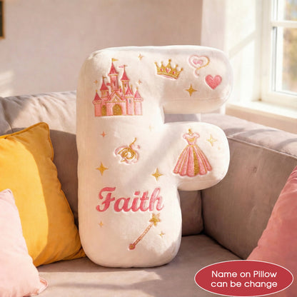 Dino and Princess Pillow Custom Name Gift  For Girls, Boys Irregular-Shaped Pillow Custom