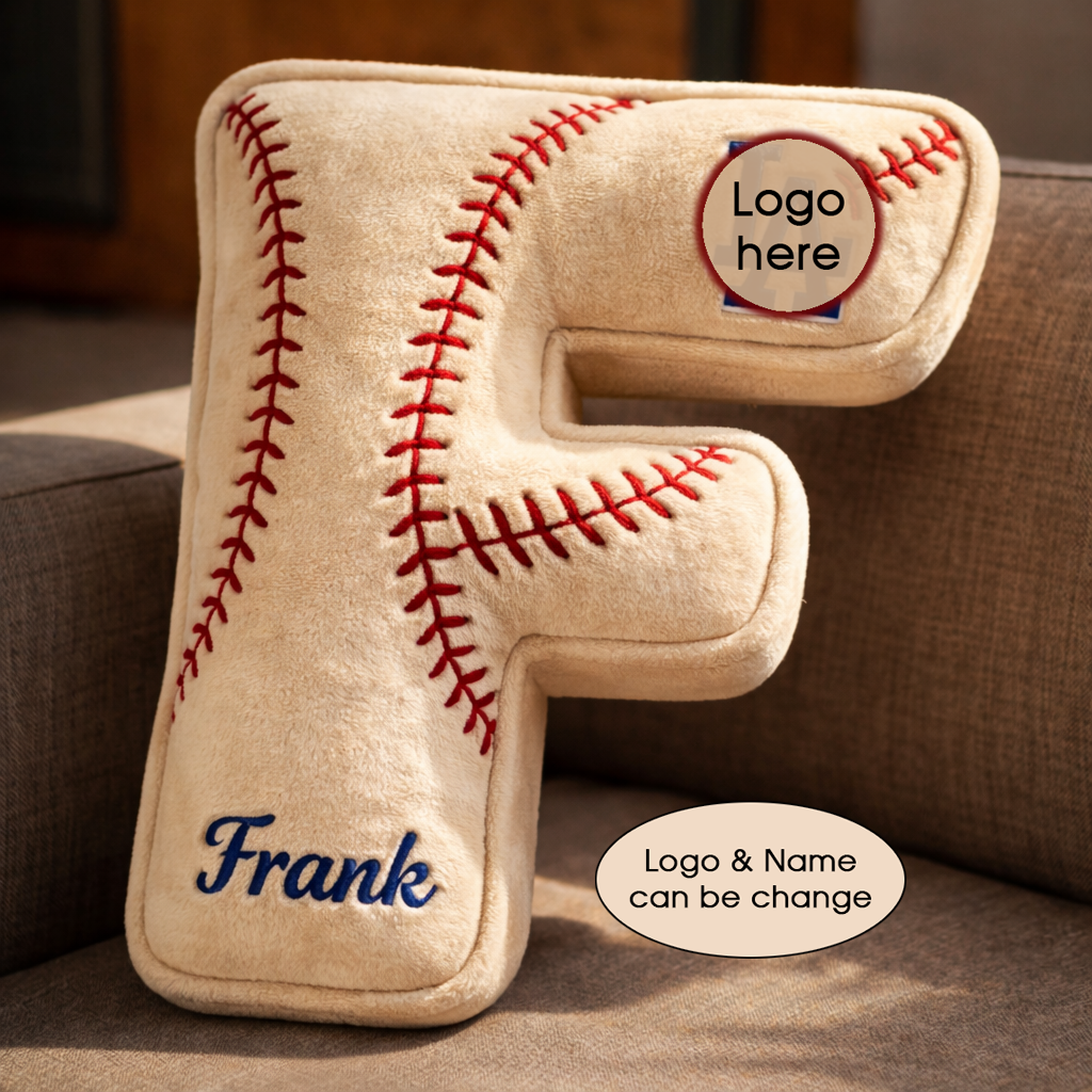 Baseball Pillow Custom Name & Logo Gift For Kids, Friends, Family Irregular-Shaped Pillow Custom-Shaped Pillow-5TO9VIBE