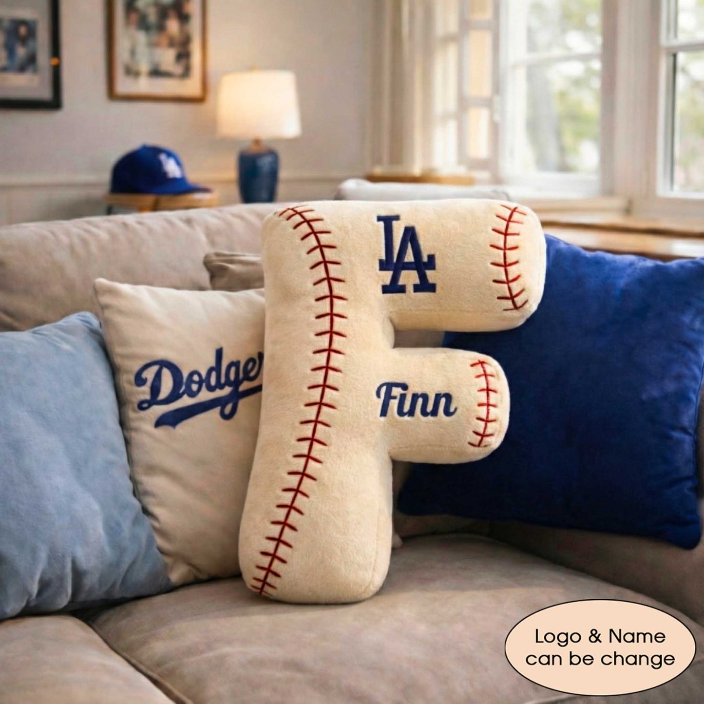 Baseball Pillow Custom Name and Logo All Teams  Irregular-Shaped Pillow Custom