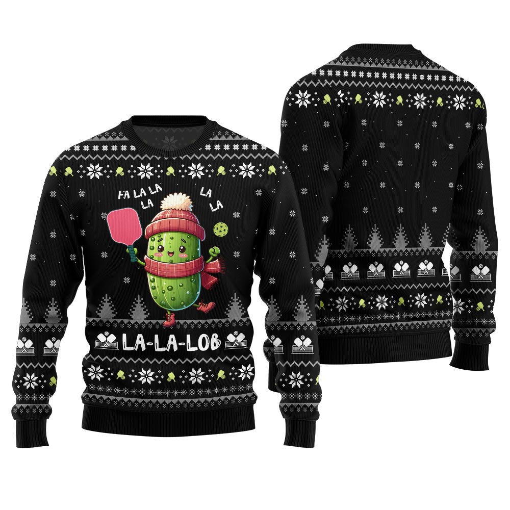 Fa La La La Lob Pickleball Ugly Xmas Sweater