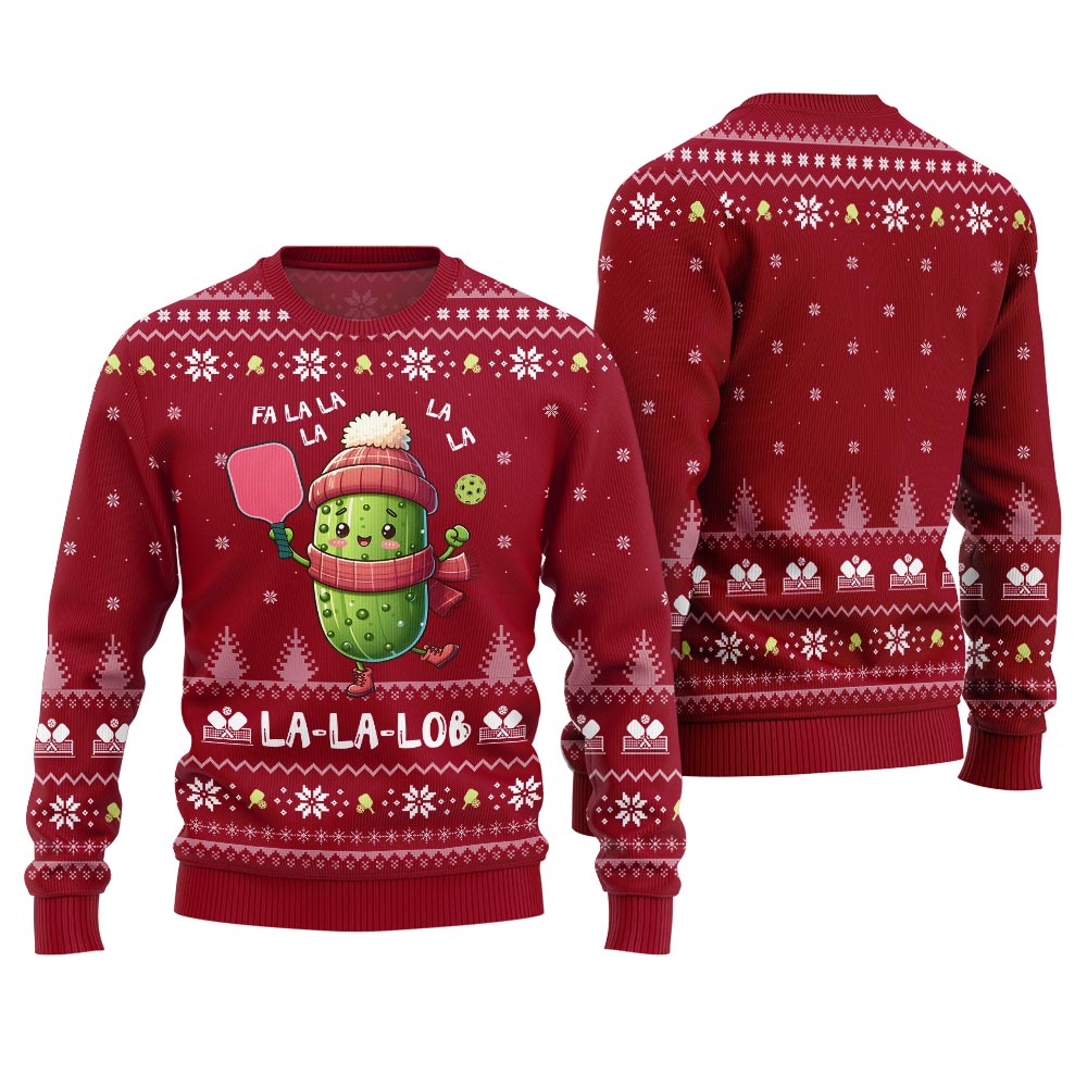 Fa La La La Lob Pickleball Ugly Xmas Sweater