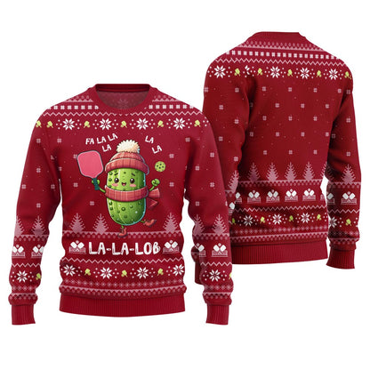 Fa La La La Lob Pickleball Ugly Xmas Sweater