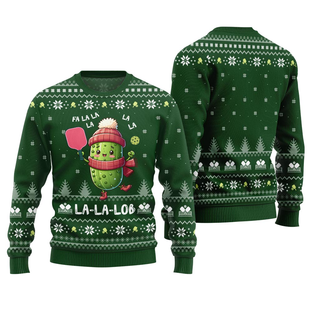 Fa La La La Lob Pickleball Ugly Xmas Sweater