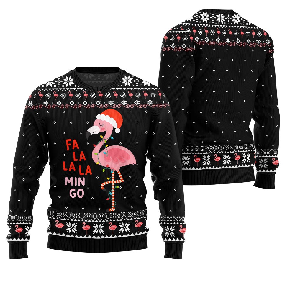 Fa La La La Mingo Flamingo Christmas Sweater