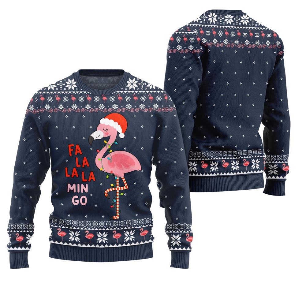 Fa La La La Mingo Flamingo Christmas Sweater