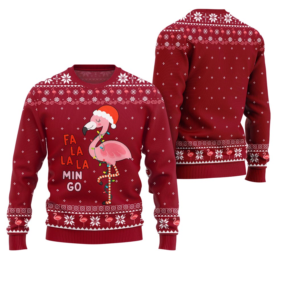 Fa La La La Mingo Flamingo Christmas Sweater