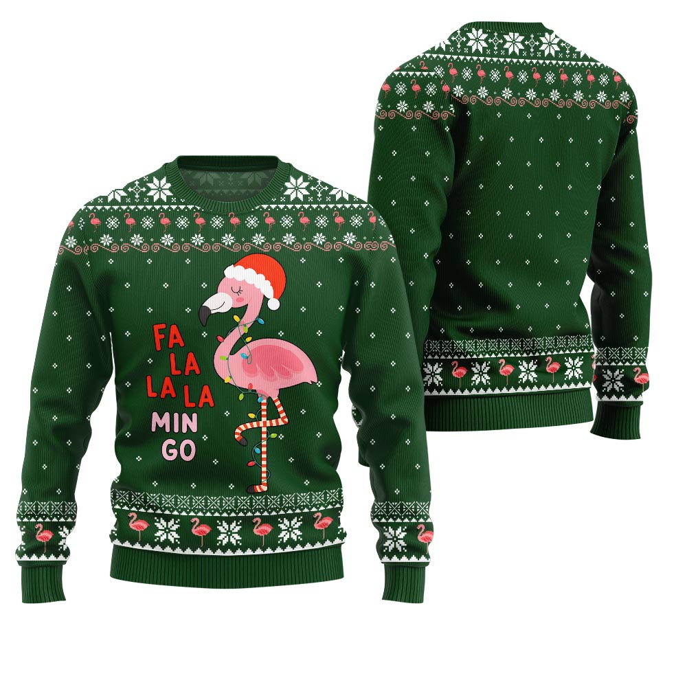 Fa La La La Mingo Flamingo Christmas Sweater