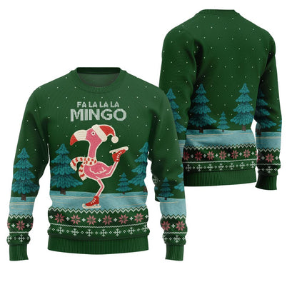 Fa La La La Mingo Flamingo Ugly Christmas Sweater
