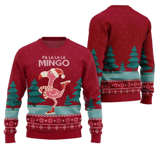 Fa La La La Mingo Flamingo Ugly Christmas Sweater