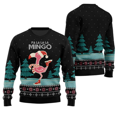Fa La La La Mingo Flamingo Ugly Christmas Sweater