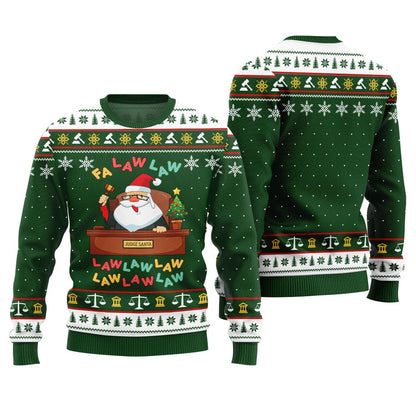 Fa Law Law Humorous Christmas Sweaters For Lawyer Green