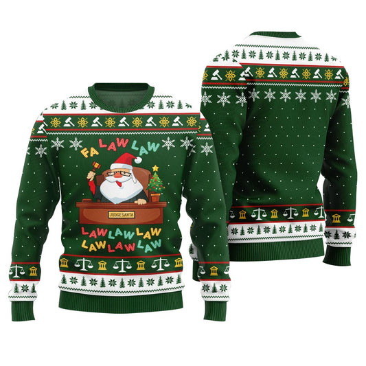 Fa Law Law Humorous Christmas Sweaters For Lawyer Green
