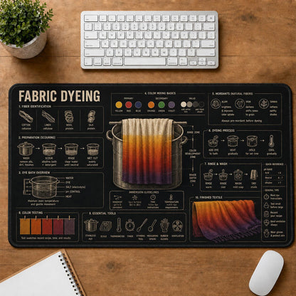Fabric Dyeing Creative Reference Guide Desk Mat | 5To9Vibe