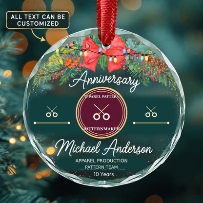 Fabric and Apparel Patternmakers Personalized Glass Ornament | 5To9Vibe