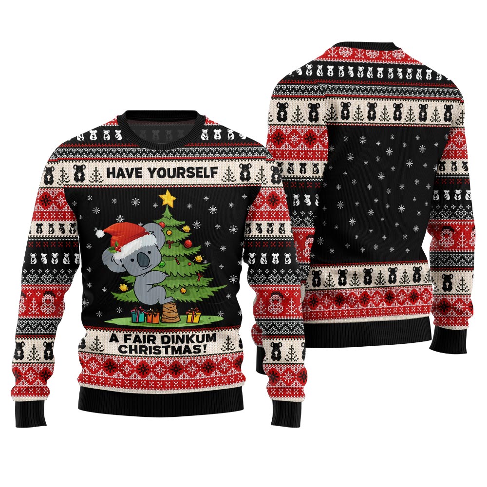Fair Dinkum Koala Ugly Christmas Sweater
