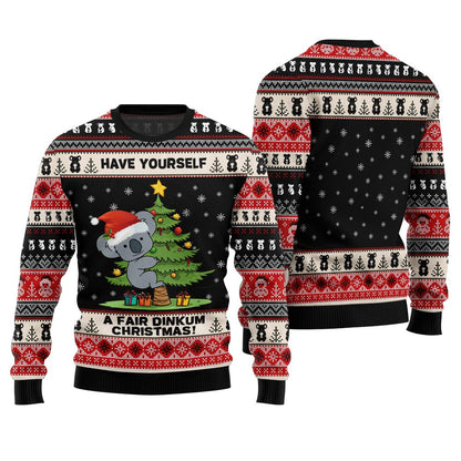 Fair Dinkum Koala Ugly Christmas Sweater