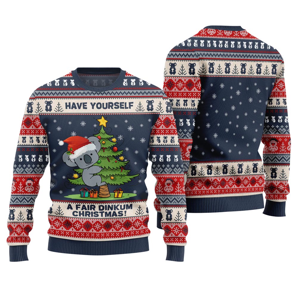 Fair Dinkum Koala Ugly Christmas Sweater