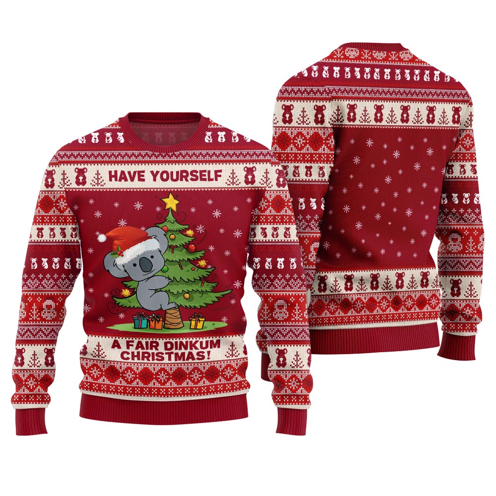 Fair Dinkum Koala Ugly Christmas Sweater