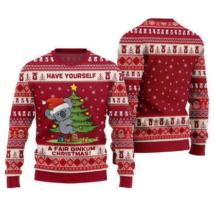 Fair Dinkum Koala Ugly Christmas Sweater