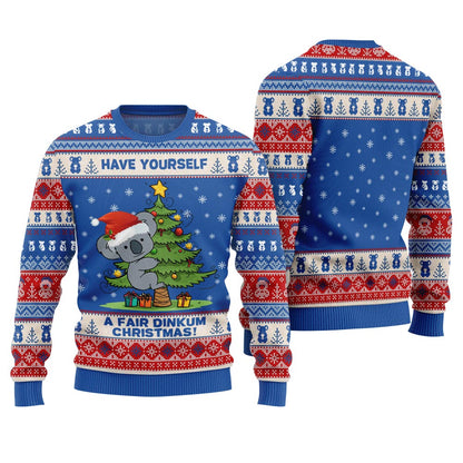 Fair Dinkum Koala Ugly Christmas Sweater
