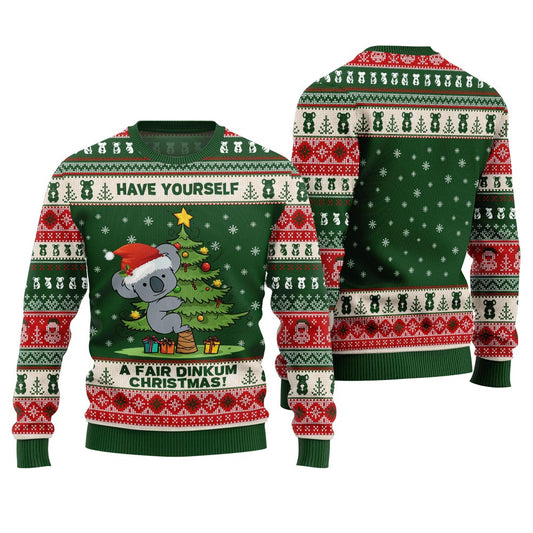 Fair Dinkum Koala Ugly Christmas Sweater