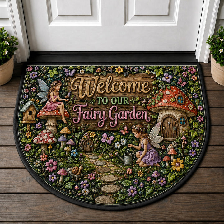 Welcome To Our Fairy Garden Doormat - Fairy Garden Magical Mushroom Welcome Mat - 5to9vibe