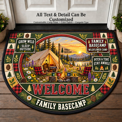 Wildflower Camp - Family Basecamp Personalized Half Round Mat | 5To9Vibe