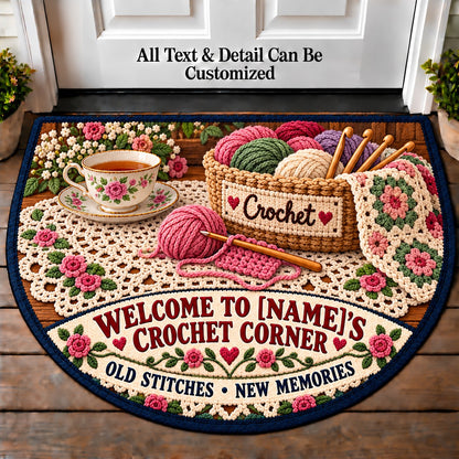 Heirloom Doily - Family Crochet Corner Personalized Half Round Mat | 5To9Vibe