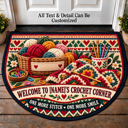 Stitch Marker Desk - Family Crochet Corner Personalized Half Round Mat | 5To9Vibe