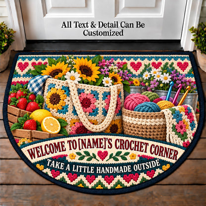Summer Market Bag - Family Crochet Corner Personalized Half Round Mat | 5To9Vibe