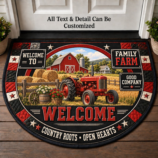 Family Farm Personalized Half Round Mat | 5To9Vibe