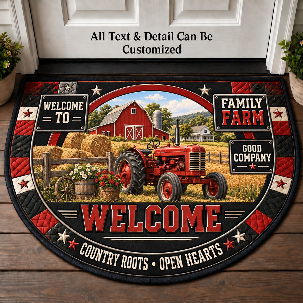 Family Farm Personalized Half Round Mat | 5To9Vibe
