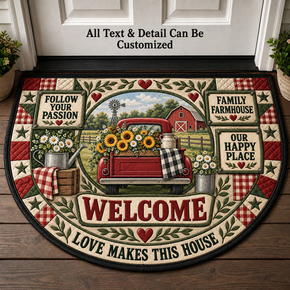 Family Farmhouse Personalized Half Round Mat | 5To9Vibe