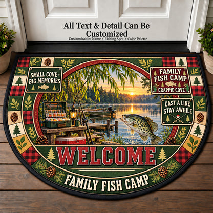 Crappie Cove - Family Fish Camp Personalized Half Round Mat | 5To9Vibe
