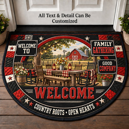 Family Gathering Personalized Half Round Mat | 5To9Vibe