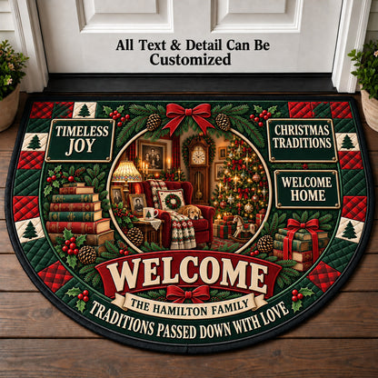 Family Heirloom Christmas Personalized Half Round Mat | 5To9Vibe
