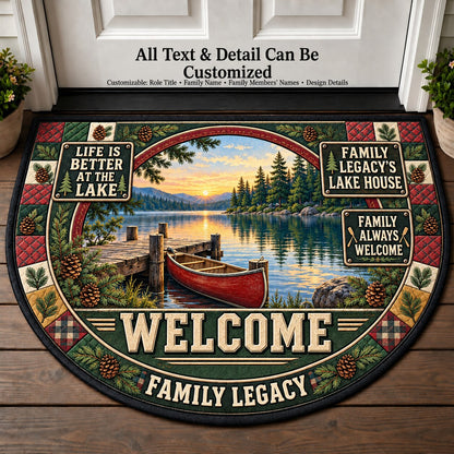 Family Legacy's Lake House Personalized Half Round Mat | 5To9Vibe