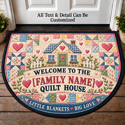 Baby Quilt Keepsake - Family Quilt House Personalized Half Round Mat | 5To9Vibe