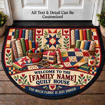 Fabric Shop Finds - Family Quilt House Personalized Half Round Mat | 5To9Vibe
