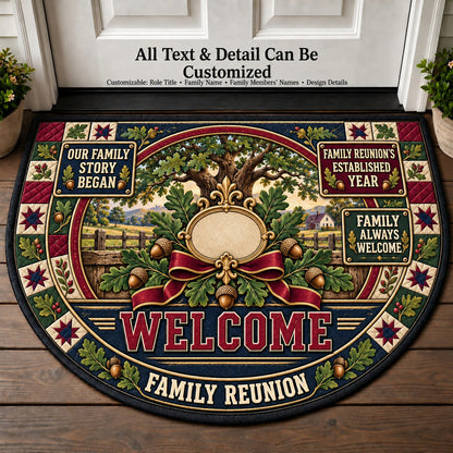 Family Reunion's Established Year Personalized Half Round Mat | 5To9Vibe