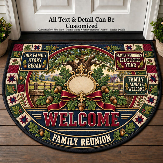 Family Reunion's Established Year Personalized Half Round Mat | 5To9Vibe