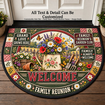 Family Reunion's Garden Club Personalized Half Round Mat | 5To9Vibe