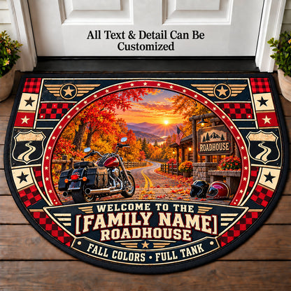 Autumn Ride - Family Roadhouse Personalized Half Round Mat | 5To9Vibe