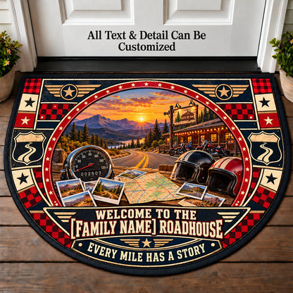 Mileage Memories - Family Roadhouse Personalized Half Round Mat | 5To9Vibe
